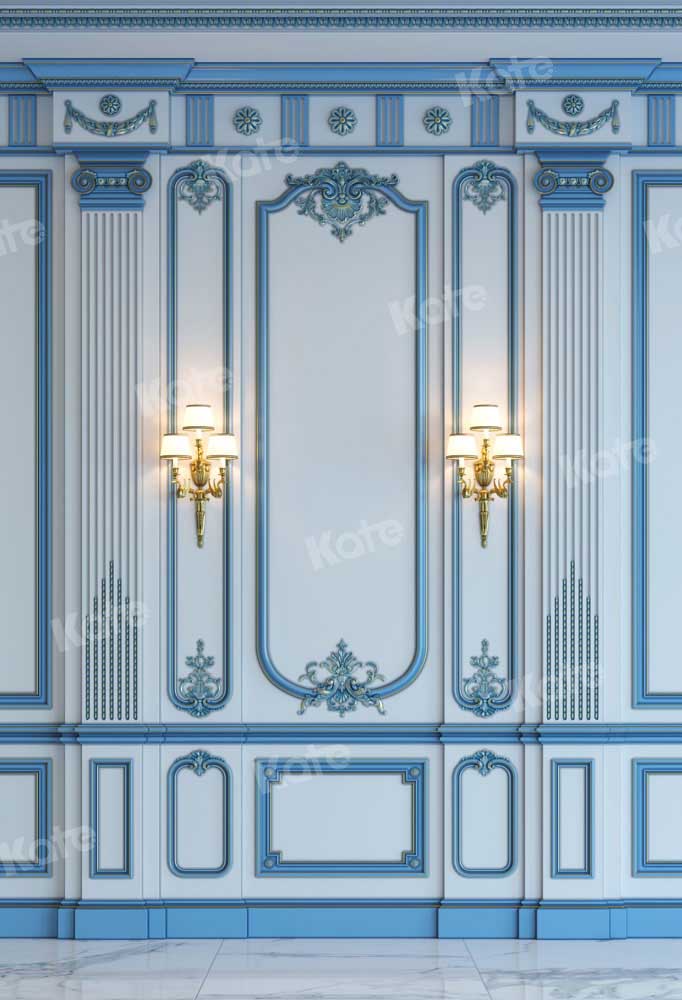 Kate Toile de fond de mariage mur bleu rétro pour la photographie - Kate Backdrop FR