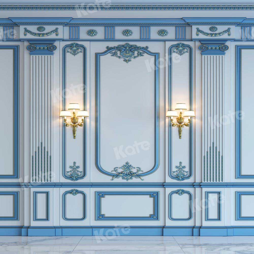 Kate Toile de fond de mariage mur bleu rétro pour la photographie - Kate Backdrop FR