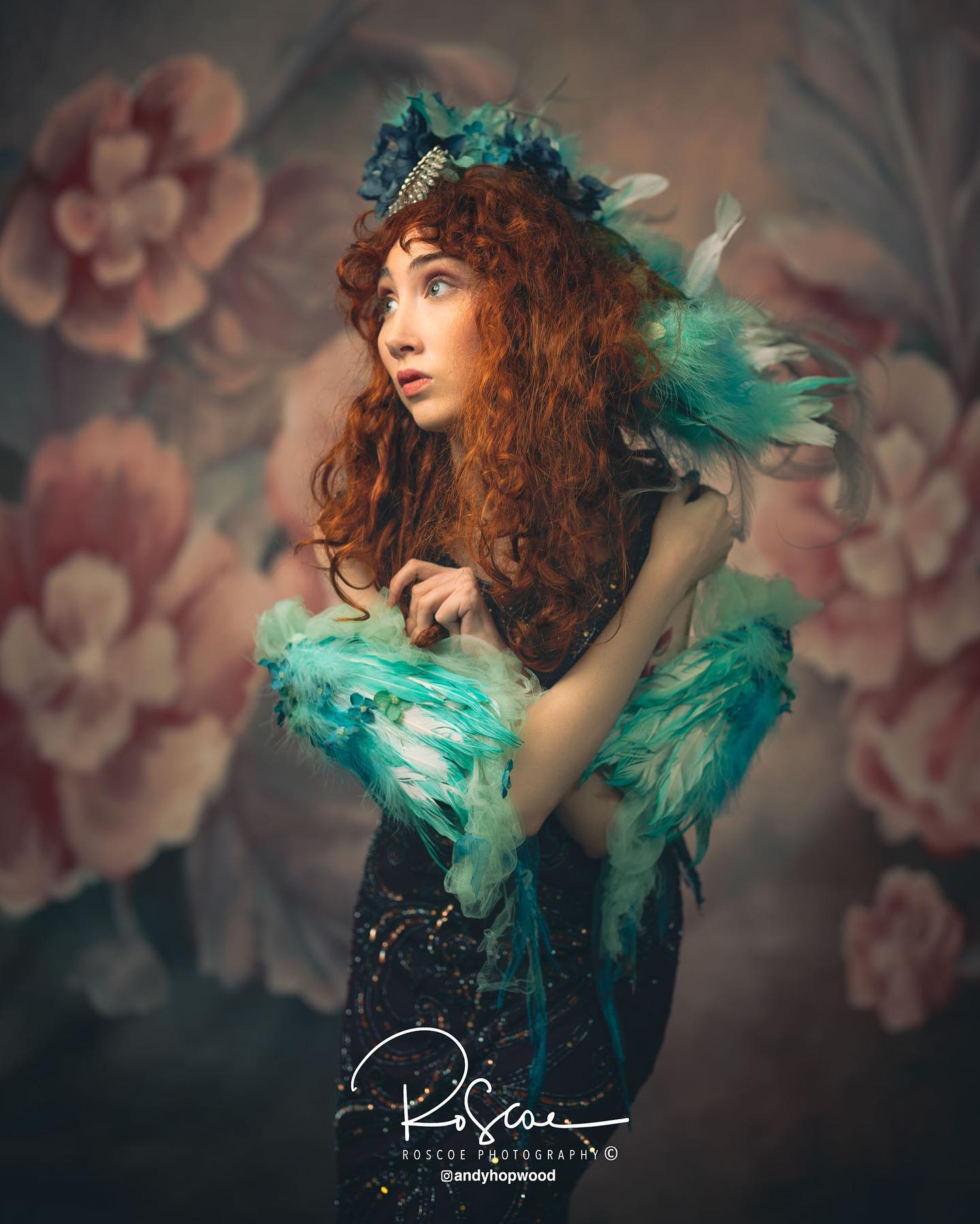 Kate Beaux-arts Fleurs Rose Classique Toile de fond Conçu par GQ - Kate Backdrop FR