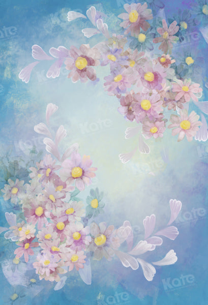 Kate Toile de fond Bleu Beaux-arts Vintage Fleurs Conçu par GQ - Kate Backdrop FR