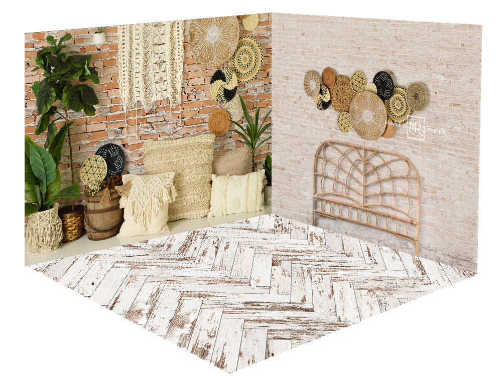 Kate Tête de lit Boho Macramé Ensemble de chambre (8pix8pi&10pix8pi&8pix10pi) - Kate Backdrop FR