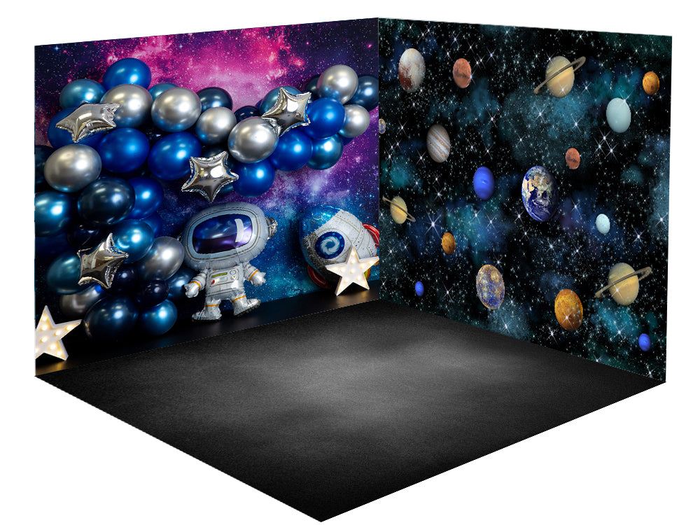 Kate Cake Smash Astronaute Univers Ensemble de chambre (8pix8pi&10pix8pi&8pix10pi) - Kate Backdrop FR