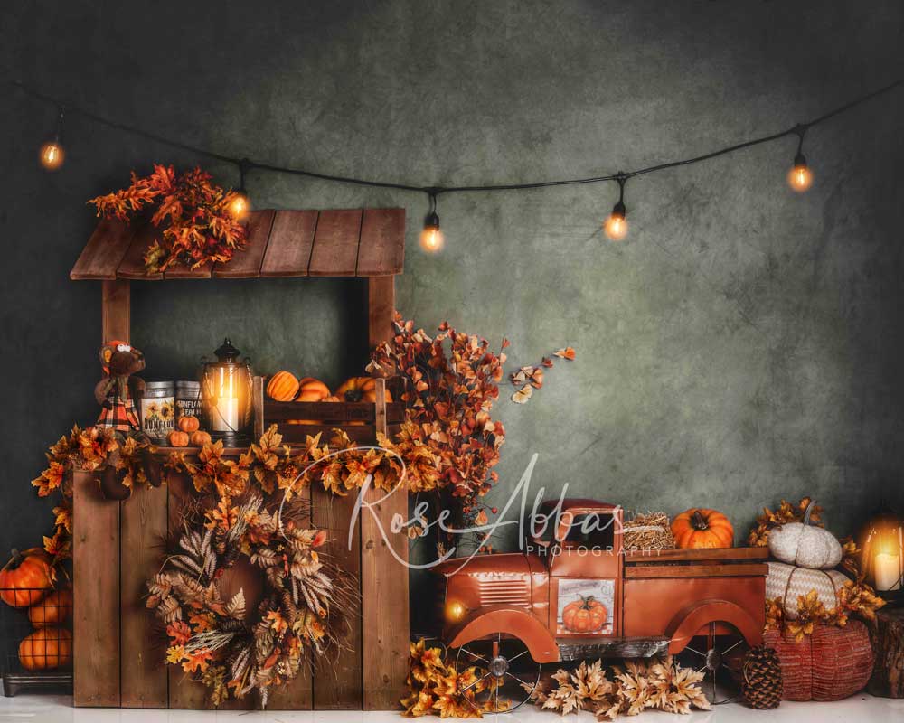 Kate Marché Automne Halloween Camion Toile de fond conçu par Rose Abbas - Kate Backdrop FR