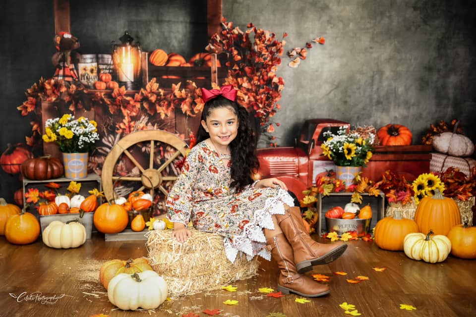 Kate Marché Automne Halloween Camion Toile de fond conçu par Rose Abbas - Kate Backdrop FR