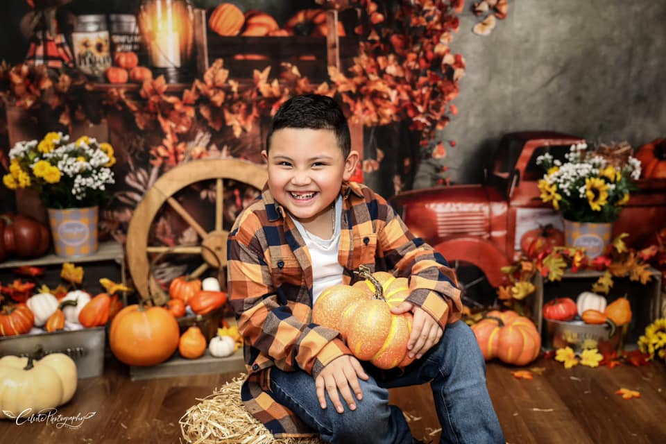 Kate Marché Automne Halloween Camion Toile de fond conçu par Rose Abbas - Kate Backdrop FR