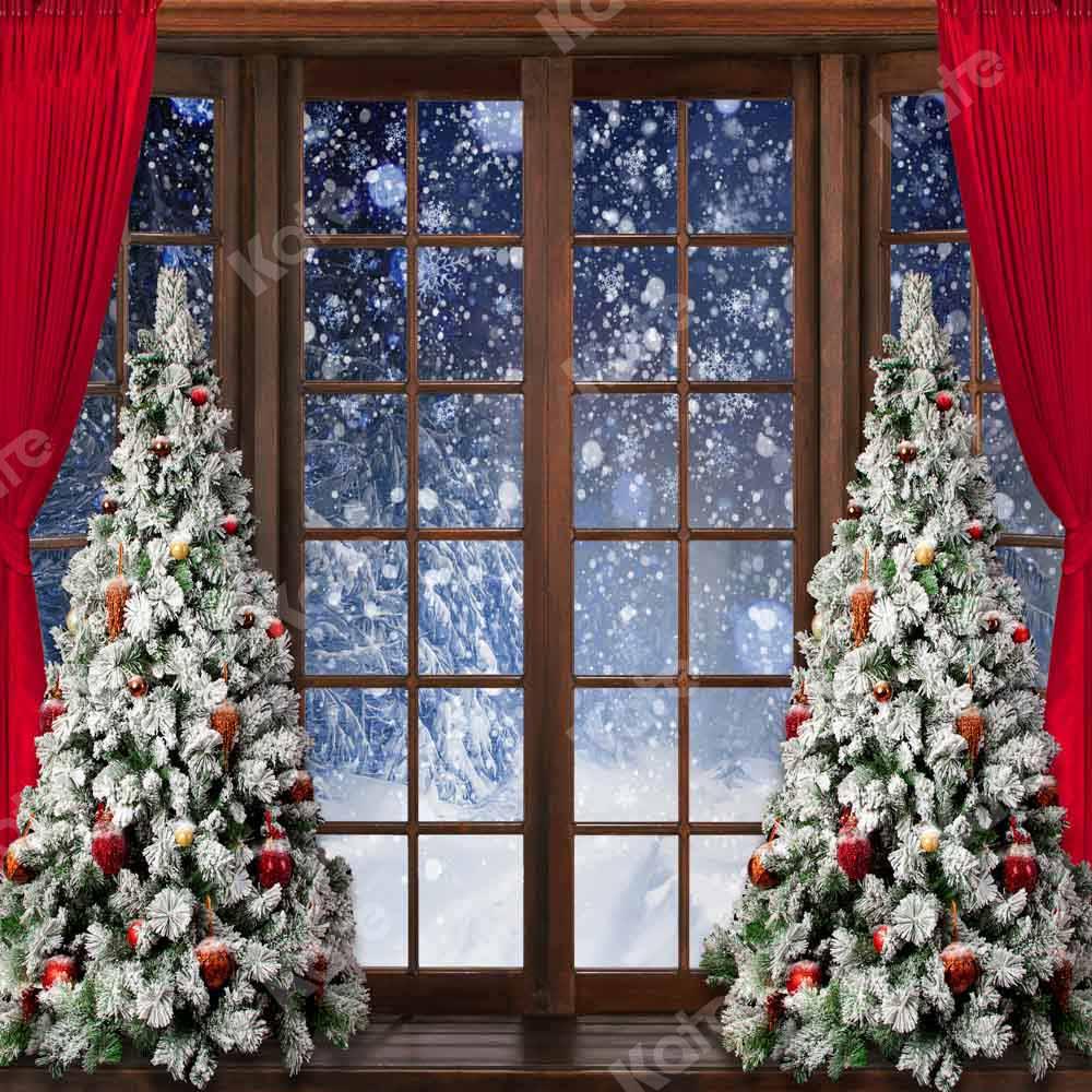 Kate Fenêtre Noël Hiver Neige Toile de fond conçue par Chain Photographie