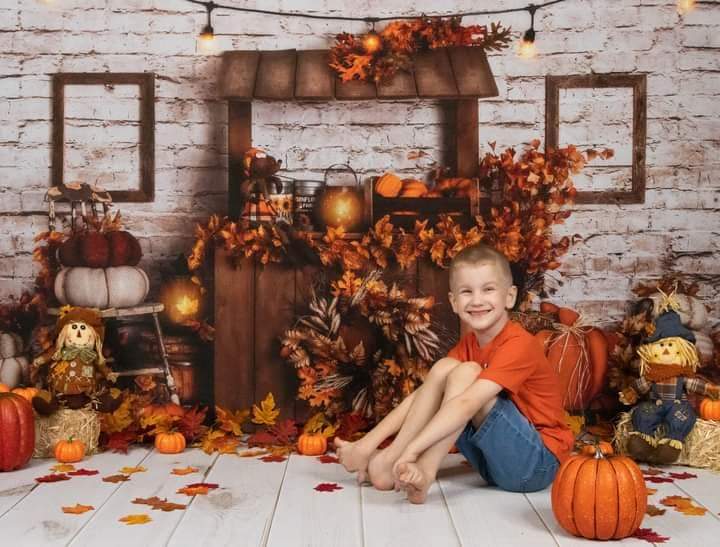 Kate Halloween Citrouille Automne Toile de fond conçu par Rose Abbas - Kate Backdrop FR