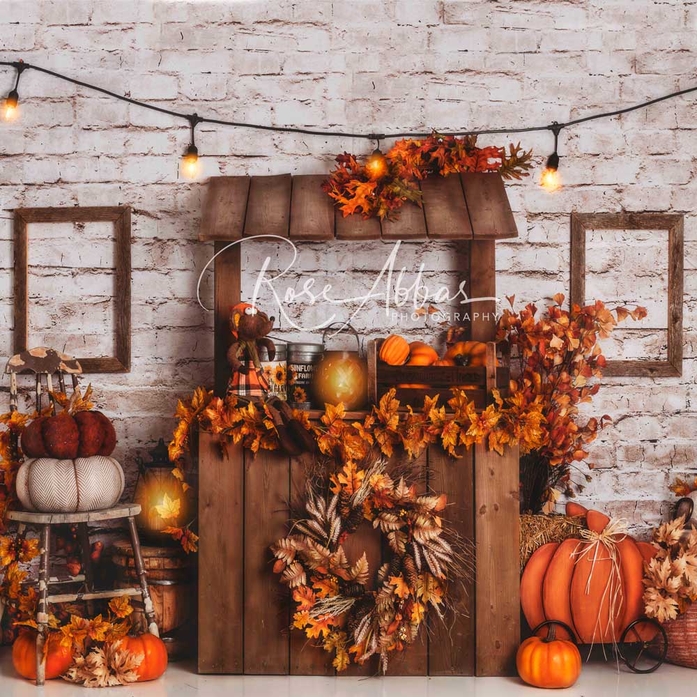 Kate Halloween Citrouille Automne Toile de fond conçu par Rose Abbas - Kate Backdrop FR