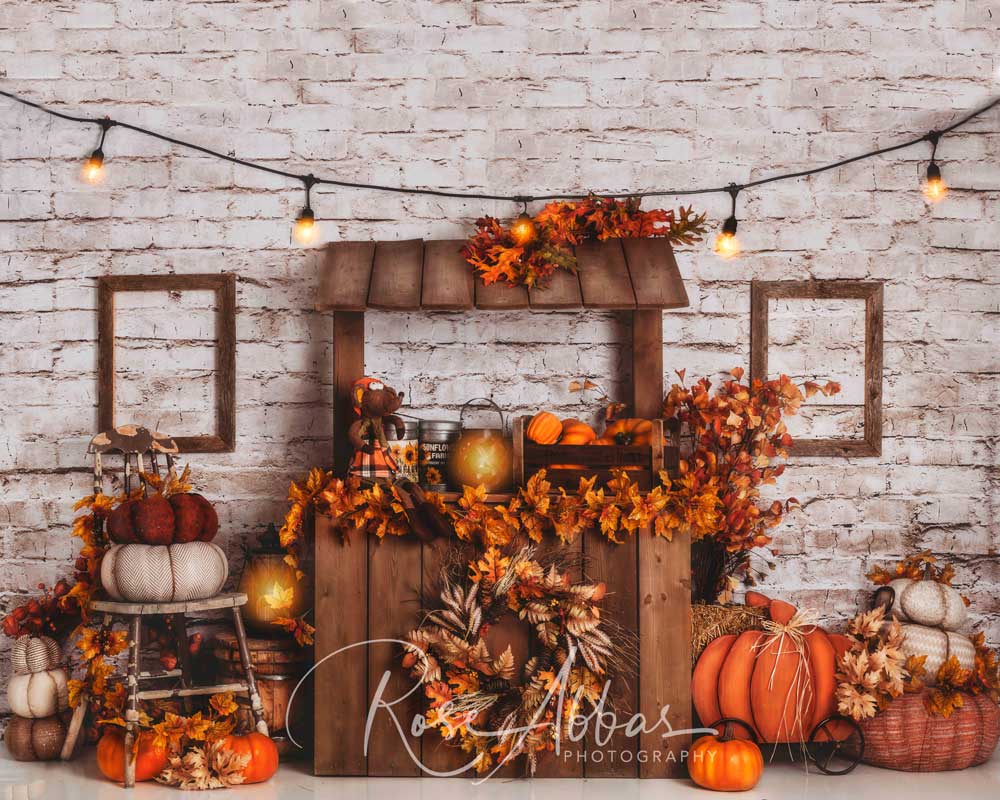 Kate Halloween Citrouille Automne Toile de fond conçu par Rose Abbas - Kate Backdrop FR
