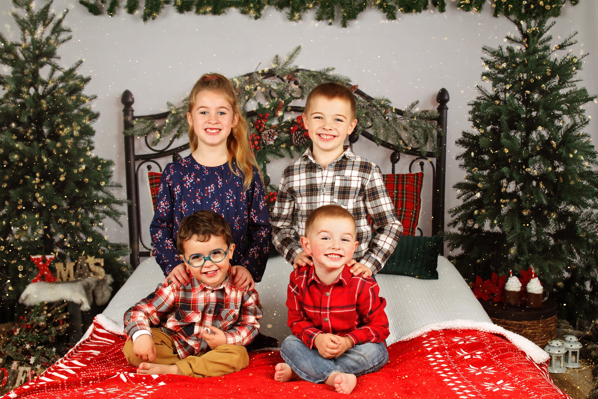 Kate Tête de lit Noël Arbre Vert Toile de fond conçue par emetselch - Kate Backdrop FR