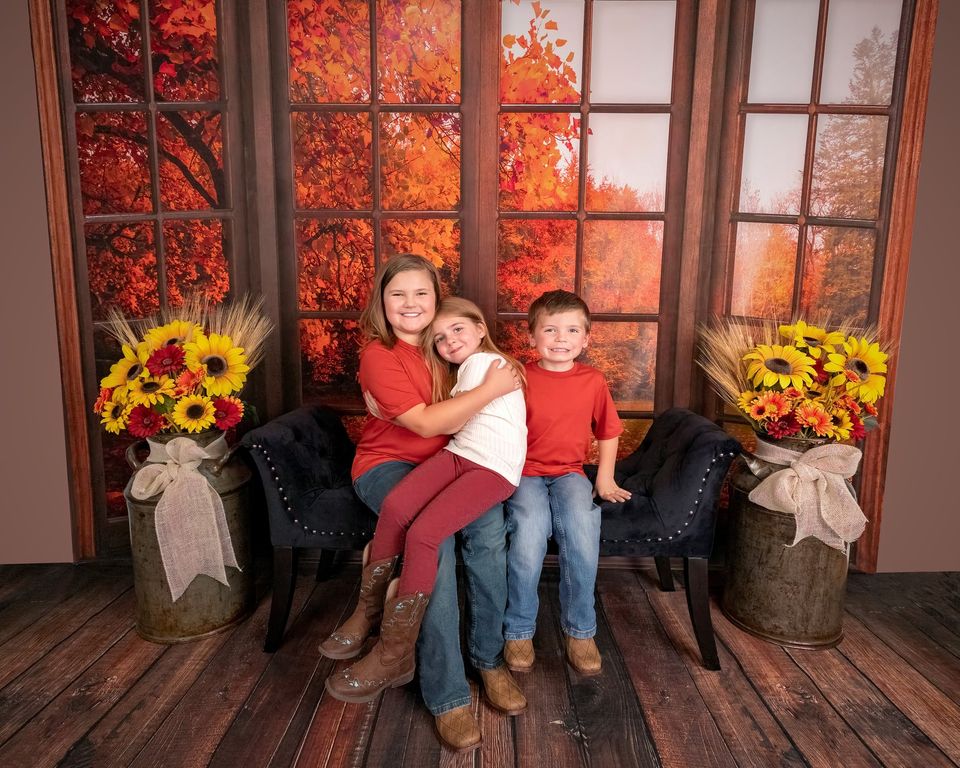 Kate Automne Feuilles à l'extérieur Fenêtre Toile de fond pour la photographie - Kate Backdrop FR