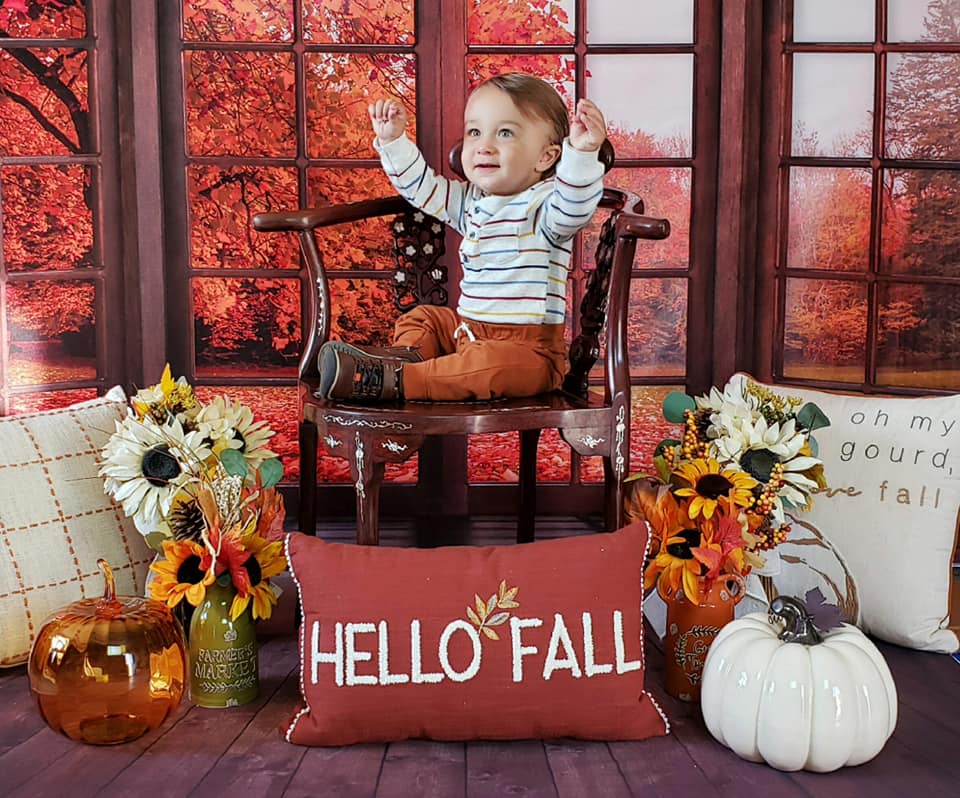 Kate Automne Feuilles à l'extérieur Fenêtre Toile de fond pour la photographie - Kate Backdrop FR