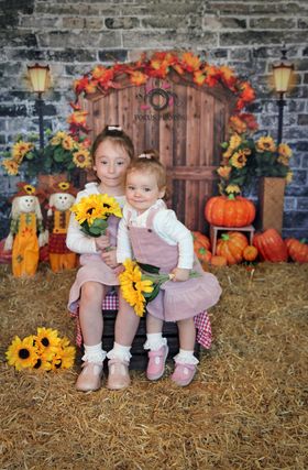 Kate Porte Grange Mur de brique Citrouille Automne Toile de fond conçue par Emetselch - Kate Backdrop FR