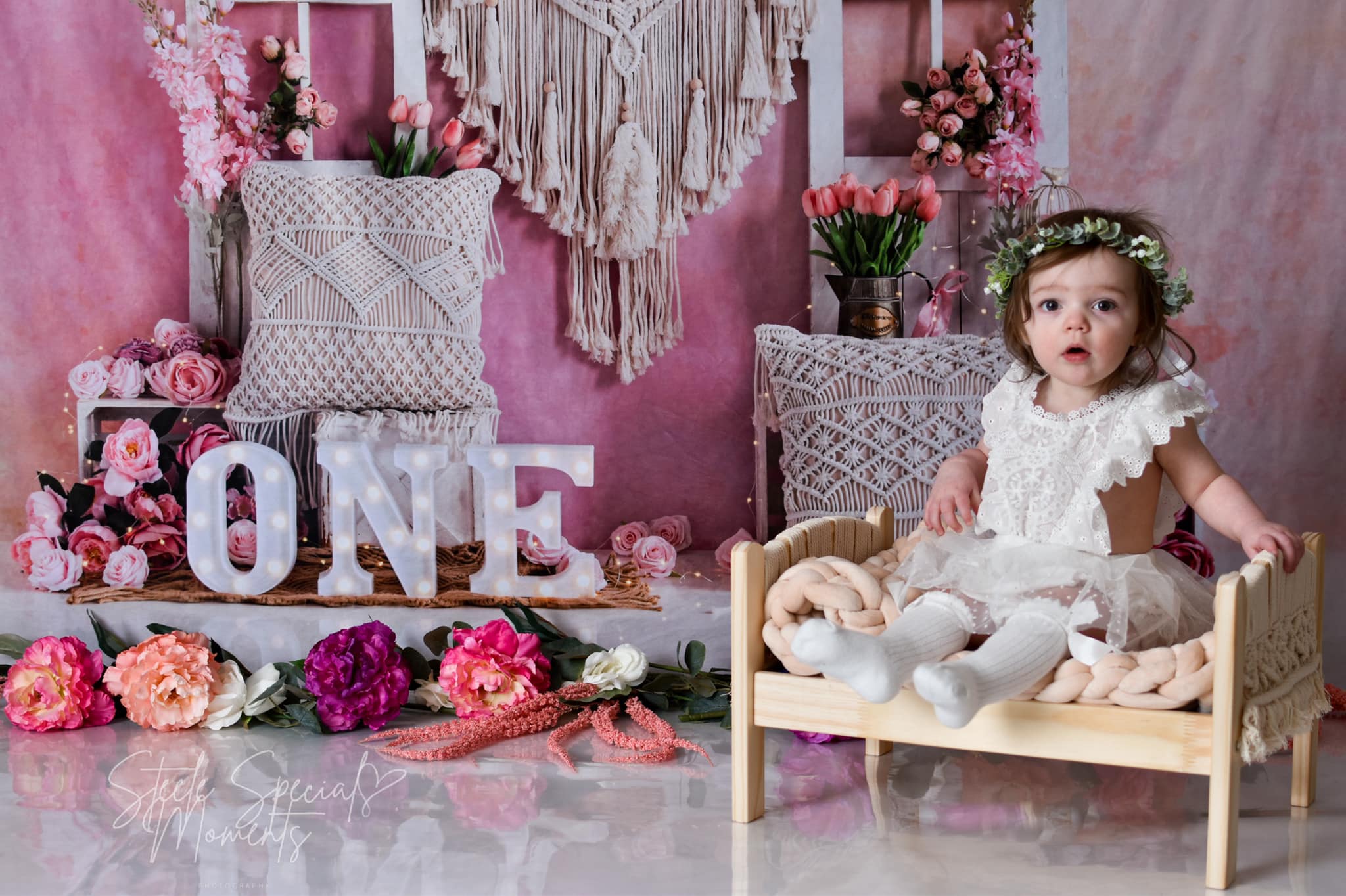 Kate Boho Anniversaire Fleurs Toile de fond conçu par Emetselch - Kate Backdrop FR