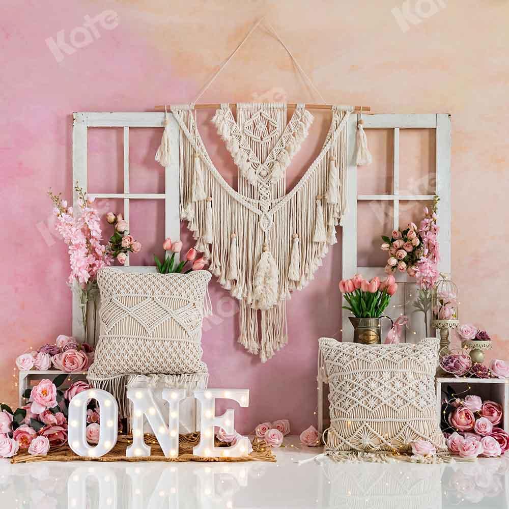 Kate Boho Anniversaire Fleurs Toile de fond conçu par Emetselch - Kate Backdrop FR
