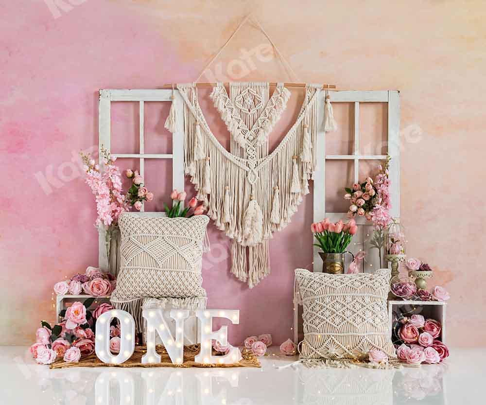 Kate Boho Anniversaire Fleurs Toile de fond conçu par Emetselch - Kate Backdrop FR