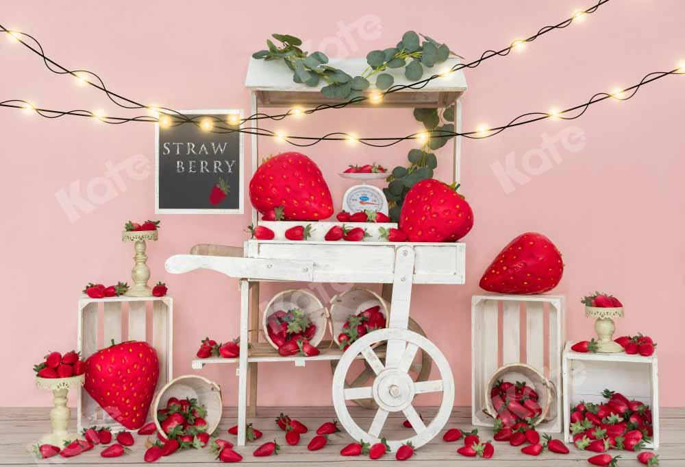 Kate Cake smash Fraises Rouge Lumières Toile de fond conçue par Emetselch - Kate Backdrop FR