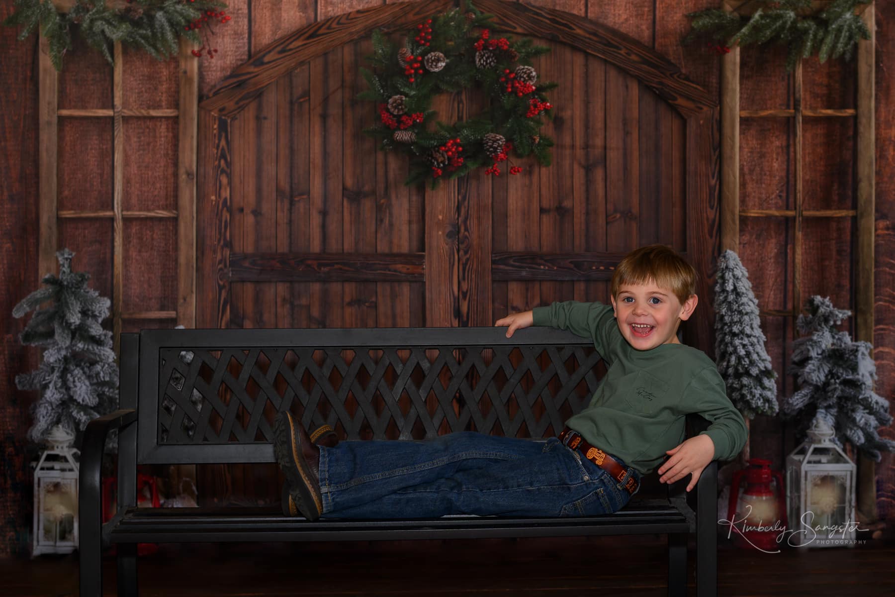 Kate Porte de grange Noël Cabine en bois Toile de fond conçue par Emetselch - Kate Backdrop FR