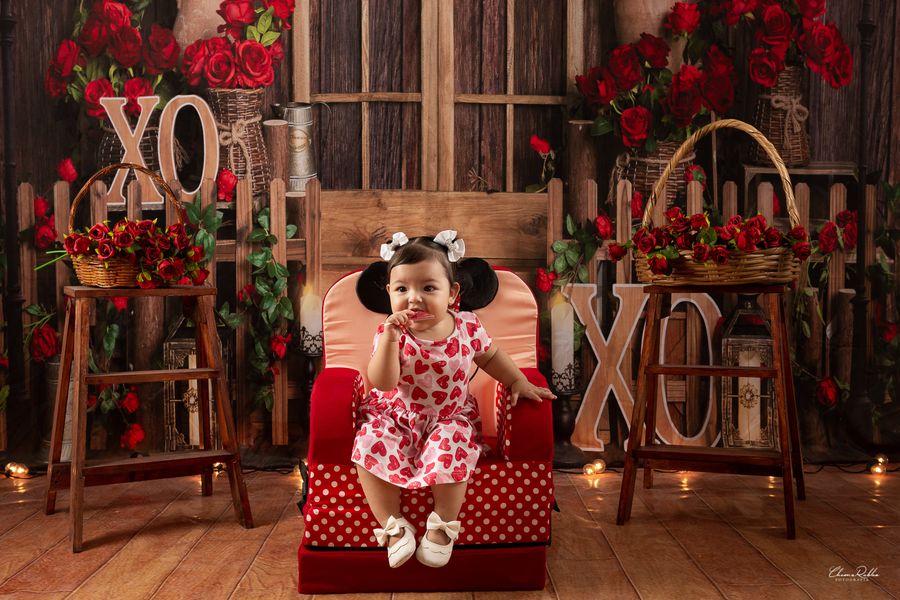 Kate Tableau Rose Manoir Saint-Valentin Toile de fond conçue par Emetselch - Kate Backdrop FR