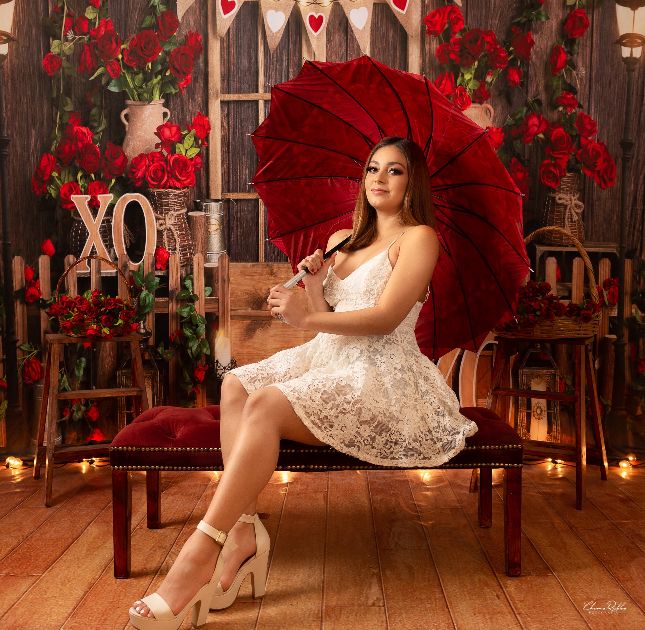 Kate Tableau Rose Manoir Saint-Valentin Toile de fond conçue par Emetselch - Kate Backdrop FR