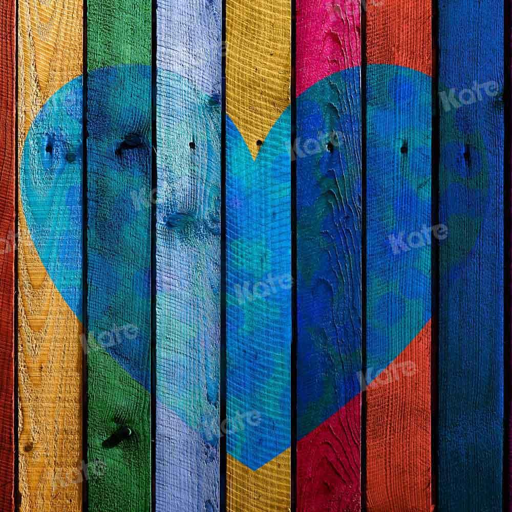 Kate Saint Valentin Amour Bois Coloré Toile de fond conçue par Chain Photographie
