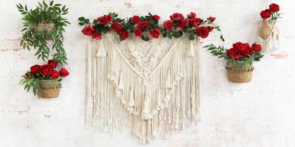 Kate Panier de roses Saint-Valentin Boho Toile de fond conçu par Emetselch - Kate Backdrop FR