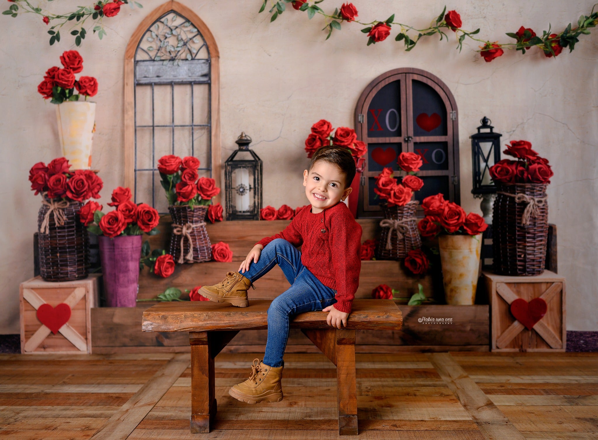 Kate Romantique La Saint-Valentin Roses Toile de fond conçue par Emetselch - Kate Backdrop FR
