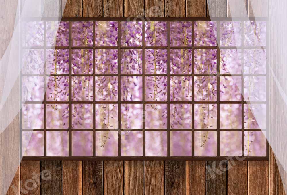 Kate Rideaux Fenêtre Intérieur Fleur Printemps Toile de fond conçue par Chain Photographie - Kate Backdrop FR