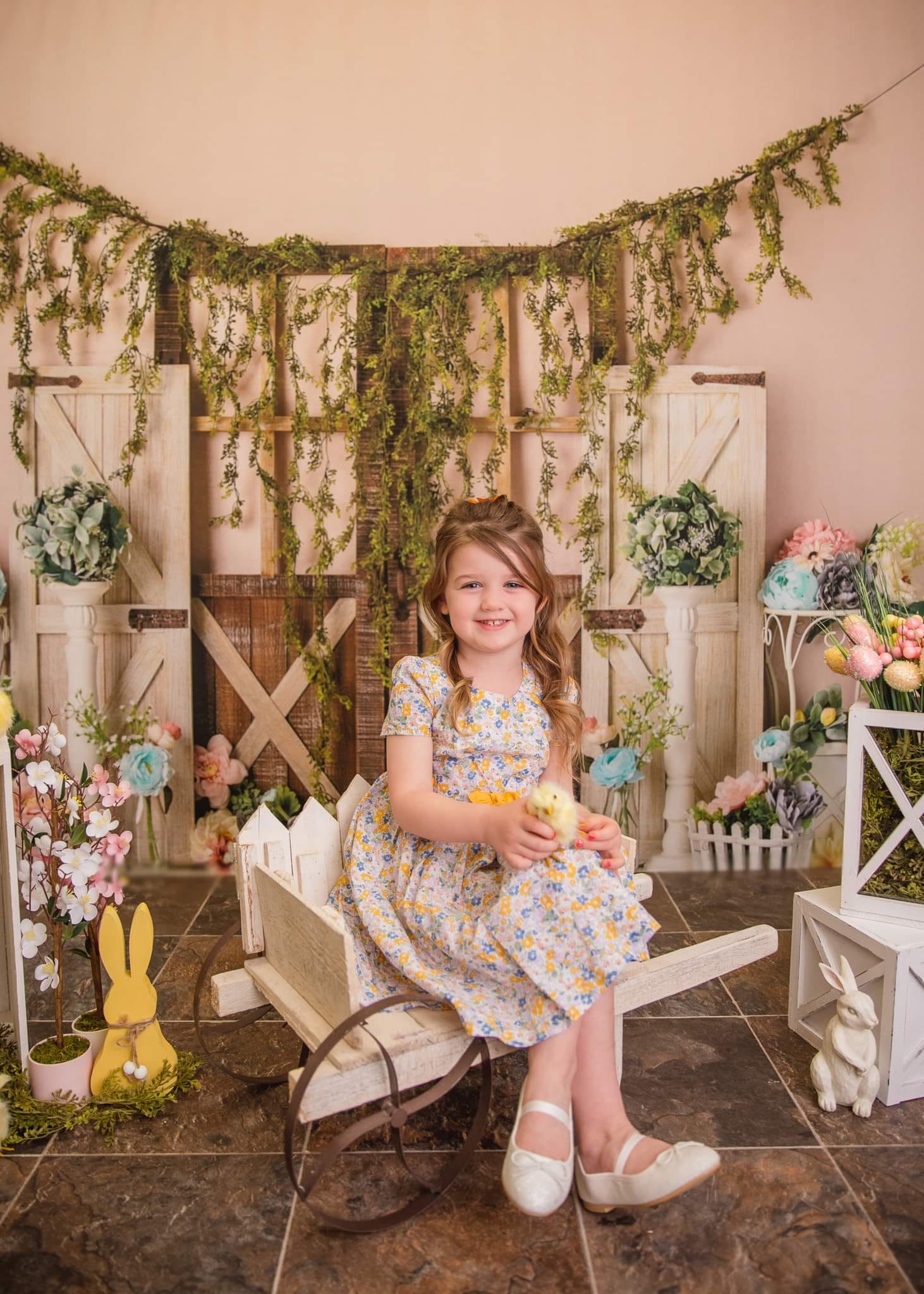 Kate Pastel Rustique Printemps Floral Toile de fond Conçu par Mandy Ringe - Kate Backdrop FR