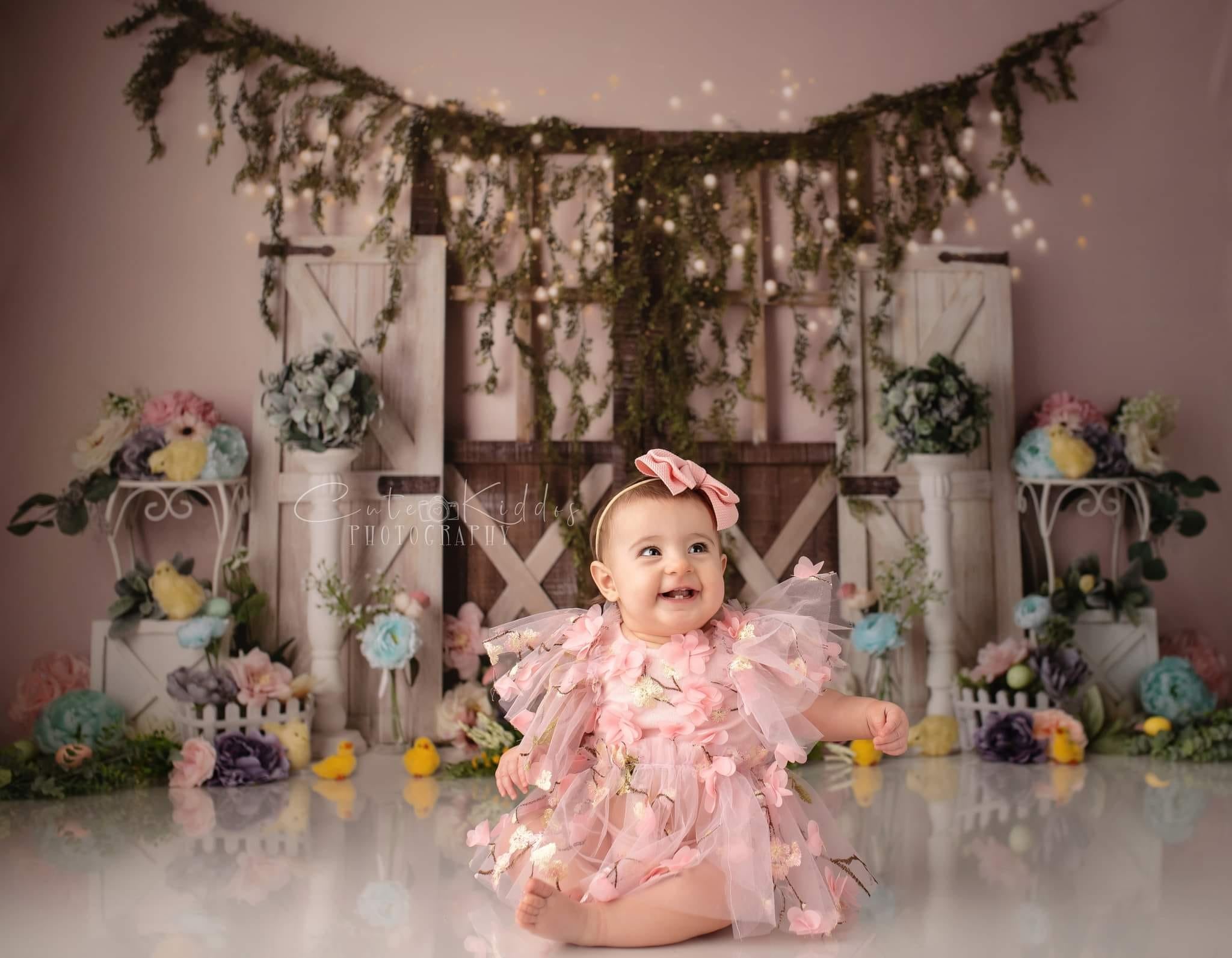 Kate Poussins Fleurs Pâques Toile de fond conçue par Mandy Ringe - Kate Backdrop FR