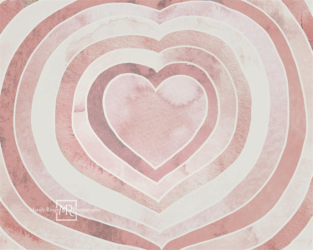 Kate Coeur Aquarelle Saint-Valentin Toile de fond conçu par Mandy Ringe - Kate Backdrop FR