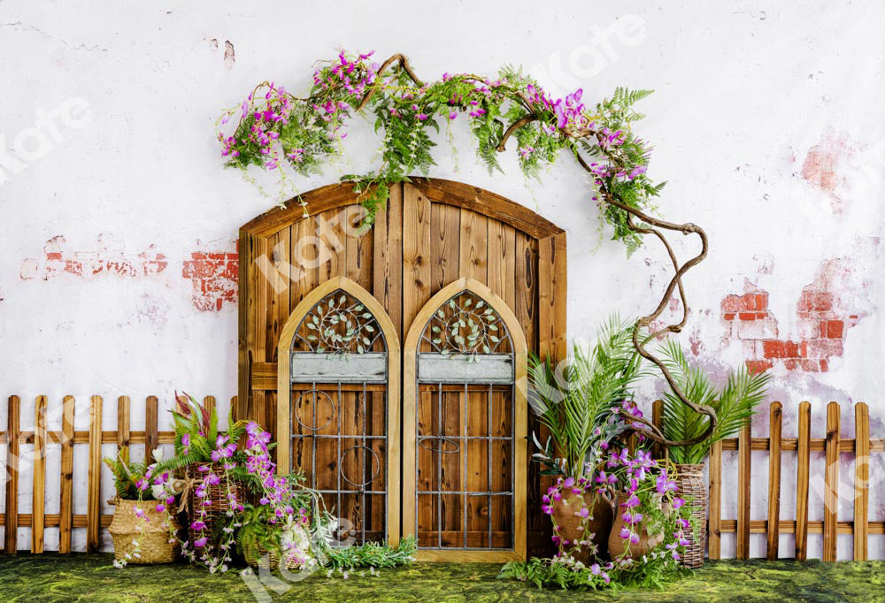 Kate Porte Jardin Fleurs Glycine Toile de fond conçue par Uta Mueller Photographie - Kate Backdrop FR