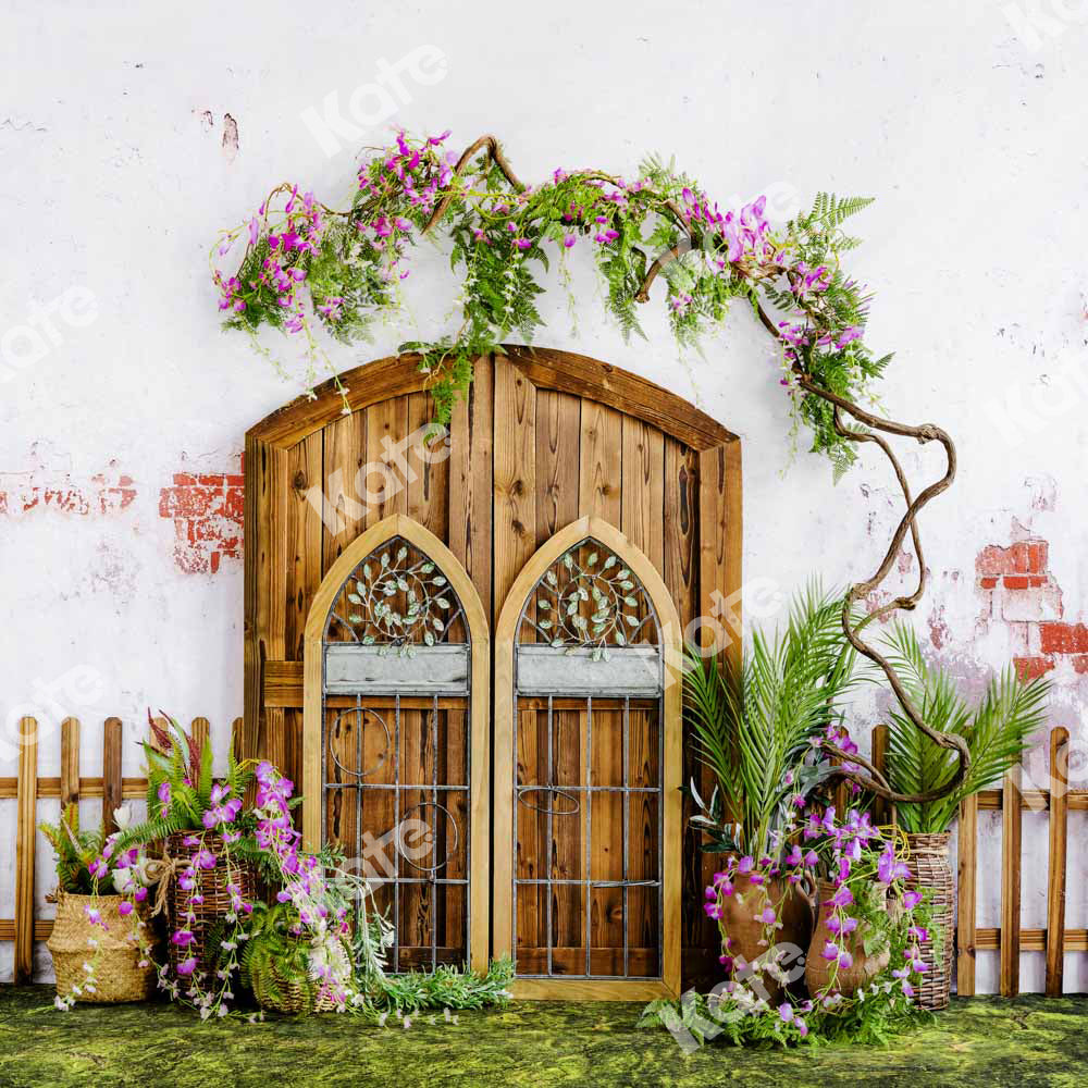 Kate Porte Jardin Fleurs Glycine Toile de fond conçue par Uta Mueller Photographie - Kate Backdrop FR