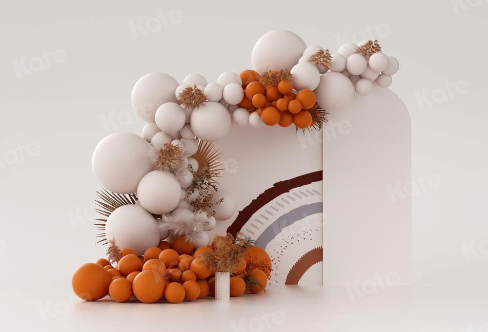 Kate Ballons Boho Blanc Anniversaire Toile de fond conçue par Uta Mueller Photographie - Kate Backdrop FR