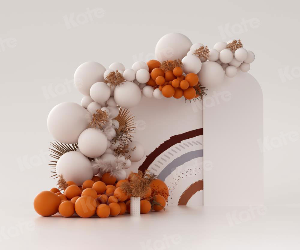 Kate Ballons Boho Blanc Anniversaire Toile de fond conçue par Uta Mueller Photographie - Kate Backdrop FR