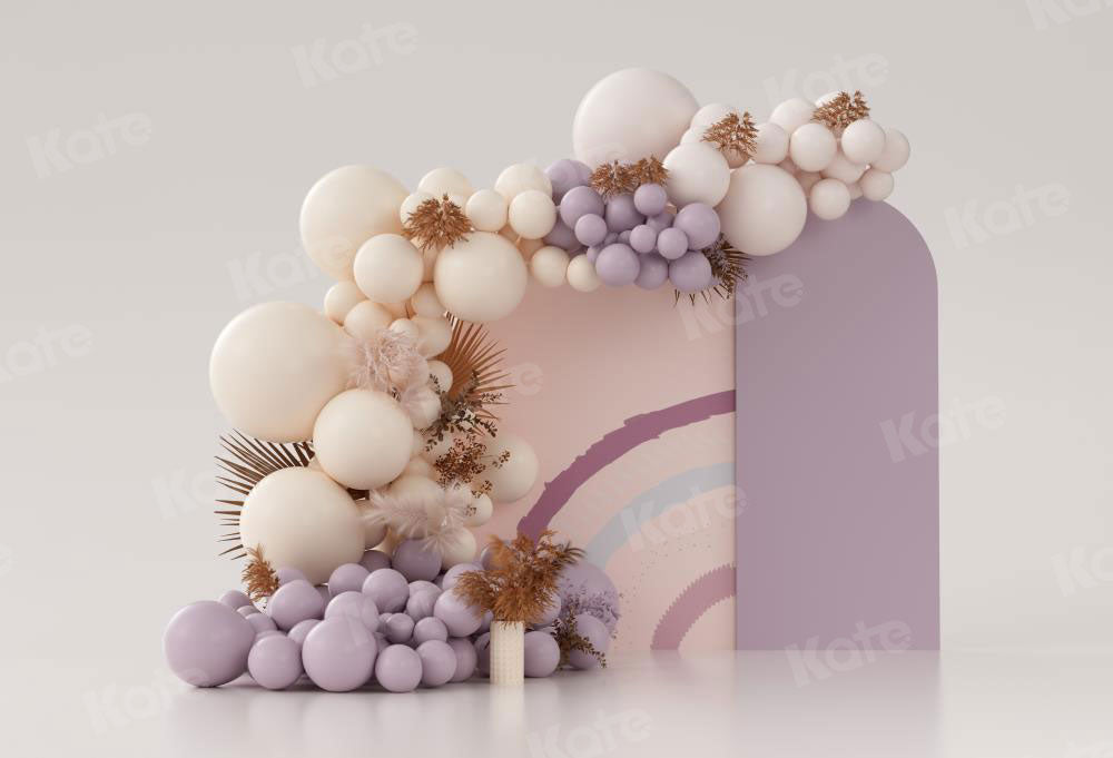 Kate Ballons Boho Violet Anniversaire Toile de fond conçue par Uta Mueller Photographie - Kate Backdrop FR