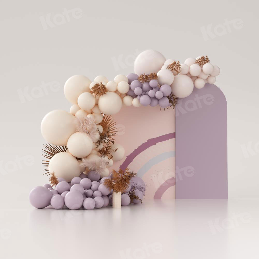 Kate Ballons Boho Violet Anniversaire Toile de fond conçue par Uta Mueller Photographie - Kate Backdrop FR