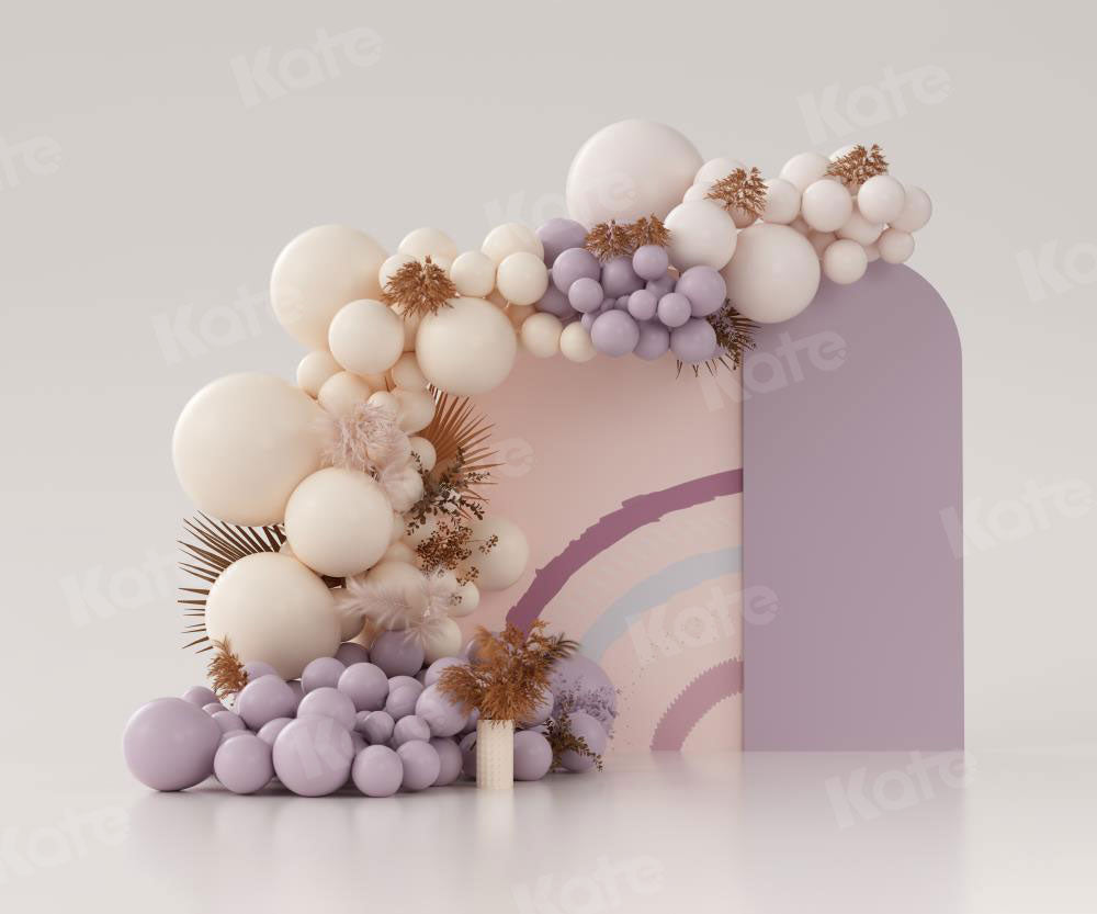 Kate Ballons Boho Violet Anniversaire Toile de fond conçue par Uta Mueller Photographie - Kate Backdrop FR