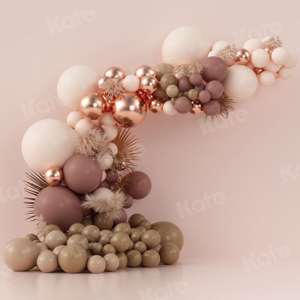 Kate Ballons Boho Rose Anniversaire Toile de fond conçue par Uta Mueller Photographie - Kate Backdrop FR