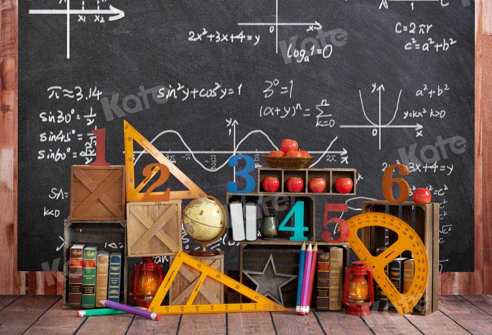 Kate Toile de fond de tableau noir de mathématiques de retour à l'école Conçu par Emetselch - Kate Backdrop FR