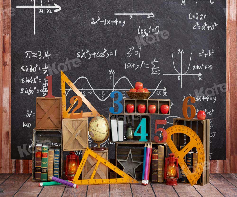 Kate Toile de fond de tableau noir de mathématiques de retour à l'école Conçu par Emetselch