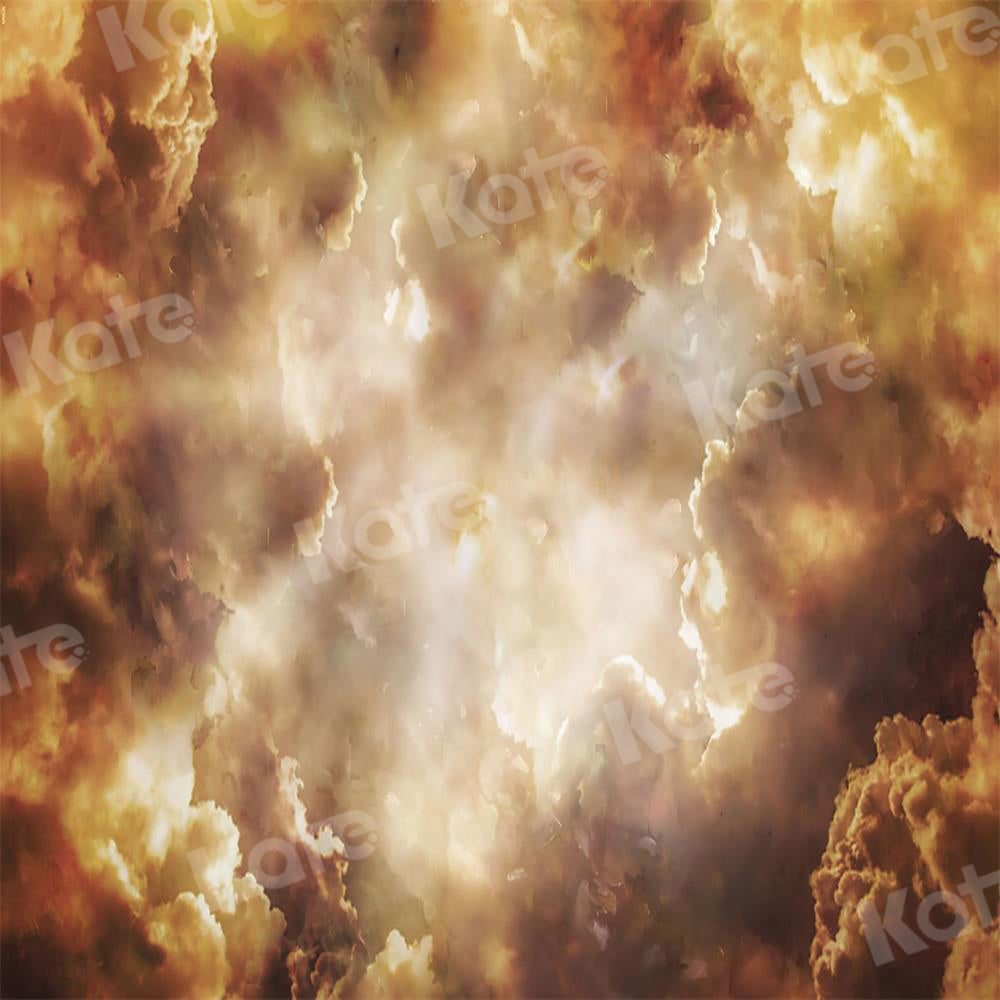 Kate Couverture nuageuse Abstrait Jaune Toile de fond pour la photographie - Kate Backdrop FR