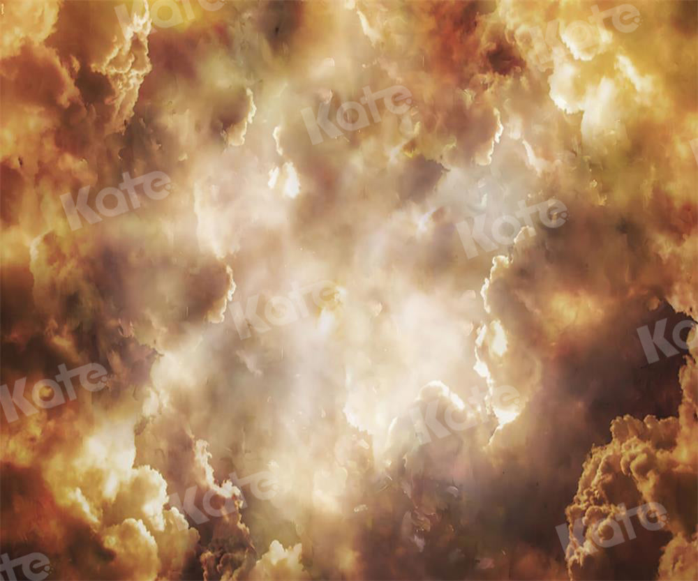 Kate Couverture nuageuse Abstrait Jaune Toile de fond pour la photographie - Kate Backdrop FR