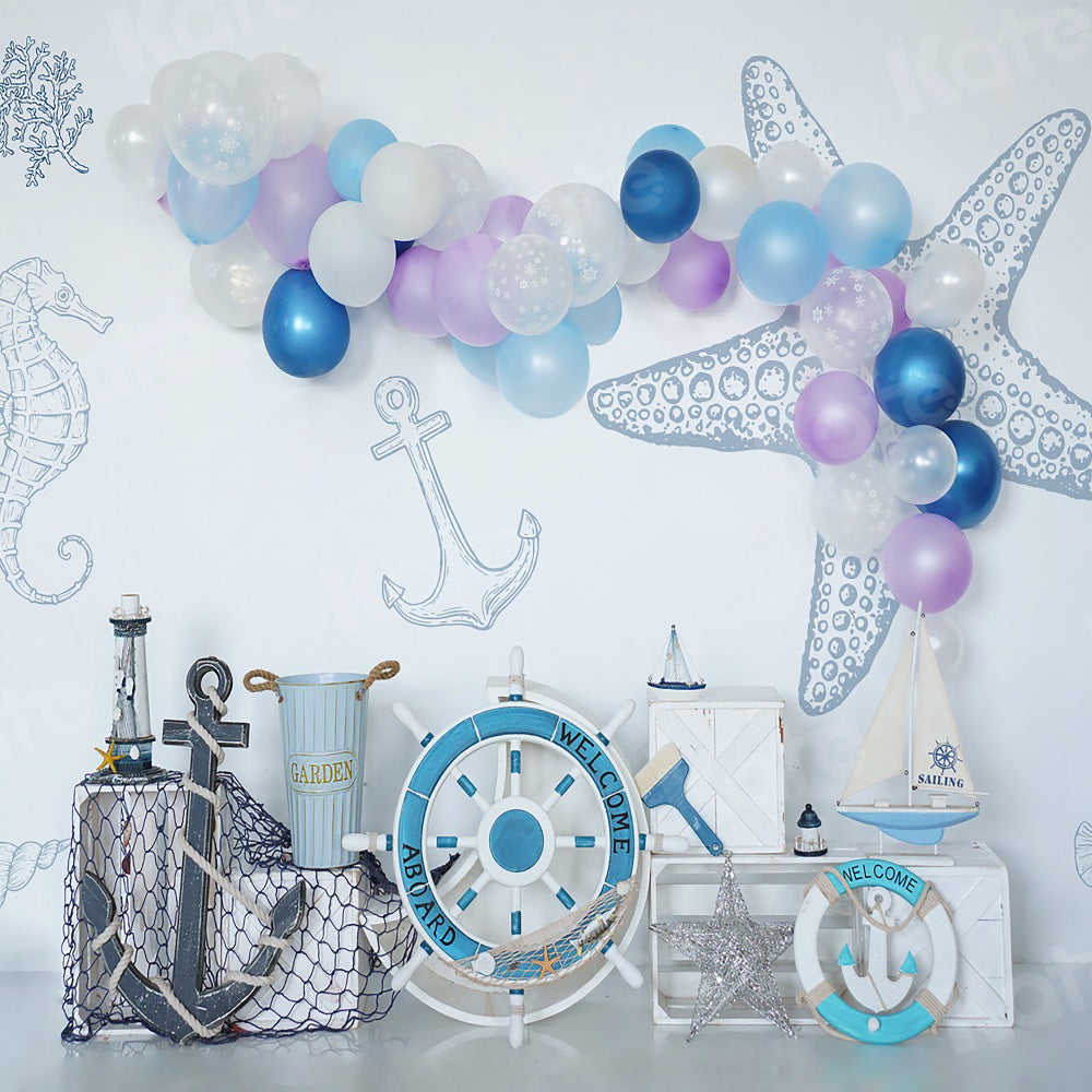Kate Ballons Été Mer Allez naviguer Toile de fond pour la photographie - Kate Backdrop FR