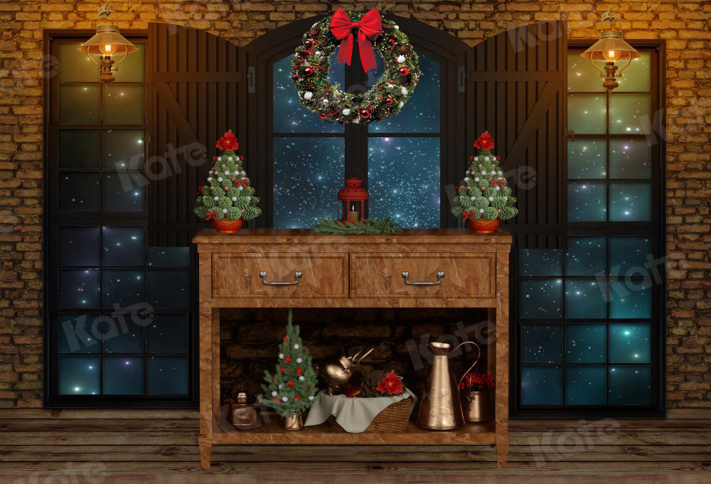 Kate Placard Fenêtre Nuit Noël Toile de fond pour la photographie - Kate Backdrop FR