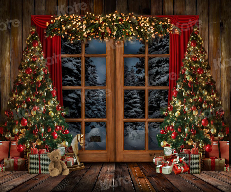 Kate Arbres Fenêtre Noël Toile de fond pour la photographie - Kate Backdrop FR