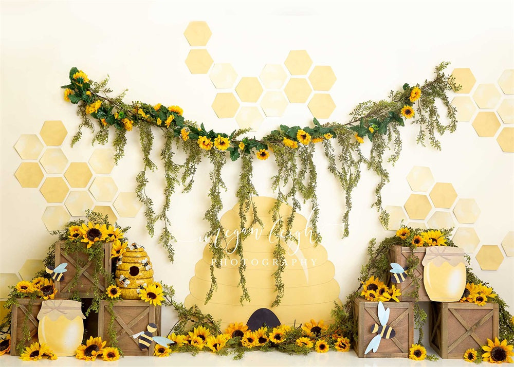 Kate Abeilles Été Jaune Toile de fond conçue par Megan Leigh - Kate Backdrop FR