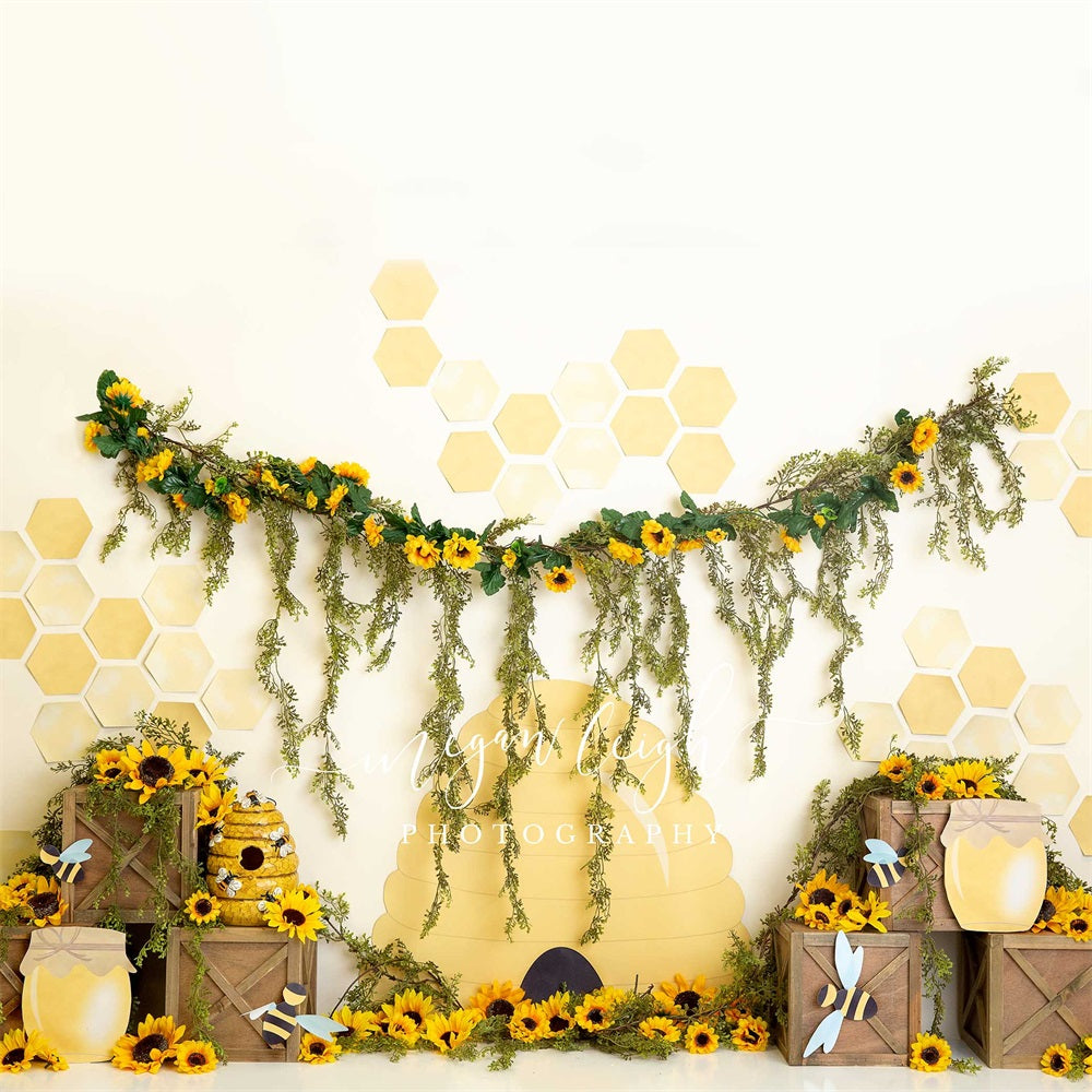Kate Abeilles Été Jaune Toile de fond conçue par Megan Leigh - Kate Backdrop FR
