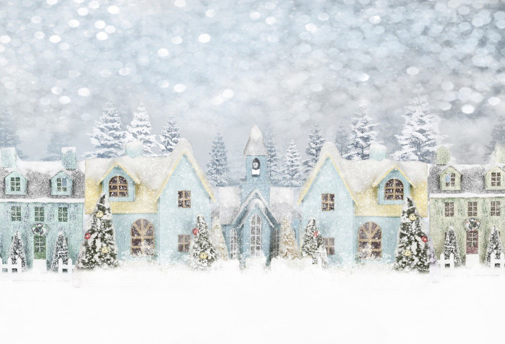 Kate Maison Neige Hiver Noël Toile de fond pour la photographie - Kate Backdrop FR