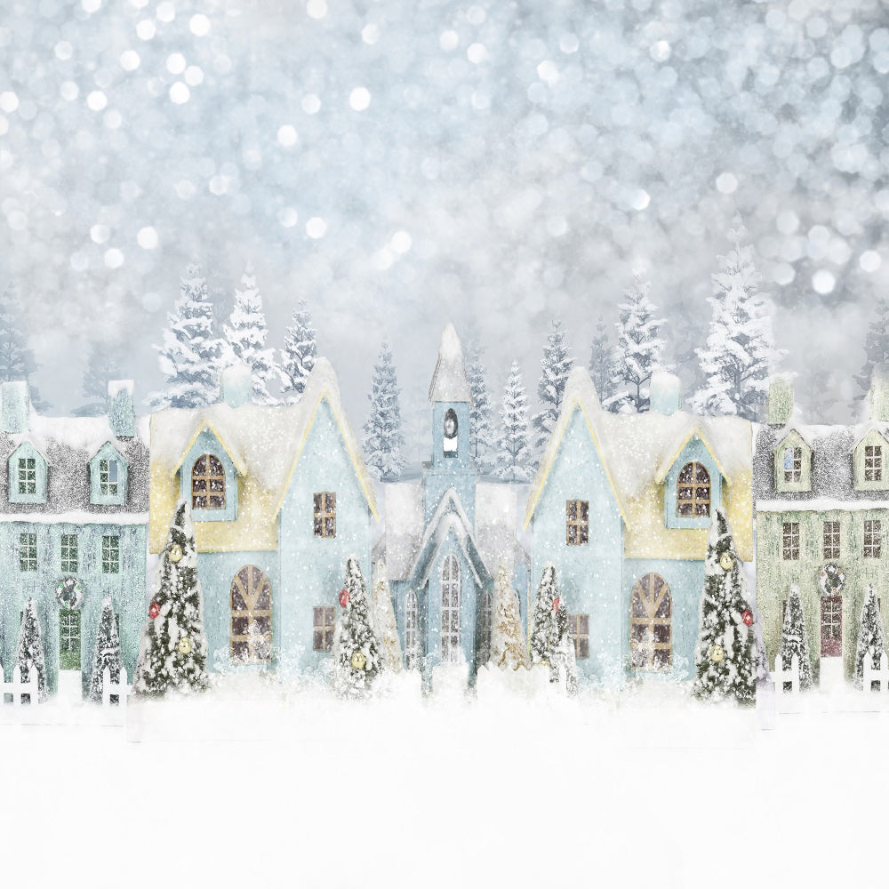 Kate Maison Neige Hiver Noël Toile de fond pour la photographie - Kate Backdrop FR